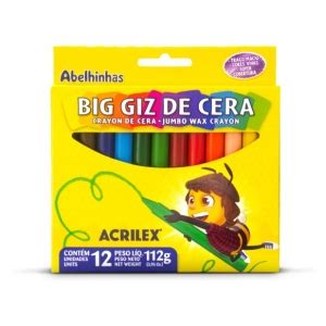 Giz De Cera Big Triangular 12 Cores Acrilex