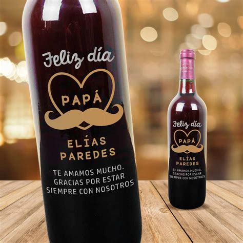 Vino Personalizado Te Amamos Mucho Papá Ms Regalos