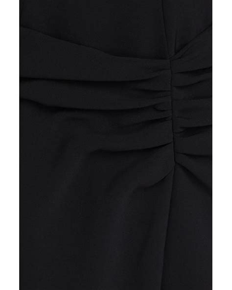 Carolina Herrera Ruched Crepe Midi Dress In Black Lyst