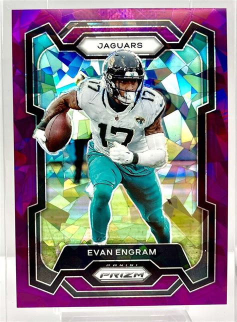 2023 Panini Prizm Evan Engram PURPLE CRACKED ICE PRIZM 225 Jaguars