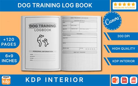 Dog Training Log Book Kdp Interior Graphic By Metadesigns · Creative