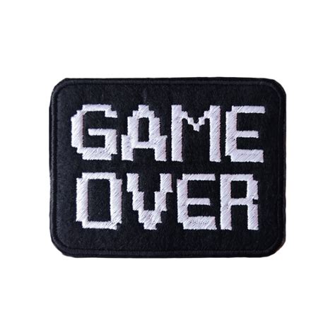 Game Over Patch Arcade Embroidered Iron On Bling Handmade