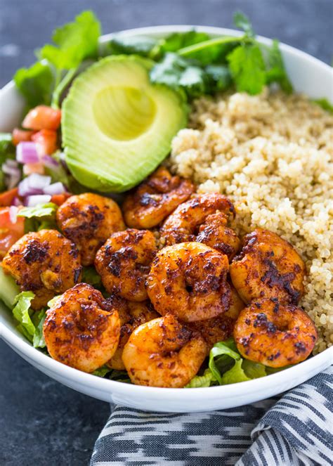 Shrimp Avocado Quinoa Bowls Gimme Delicious