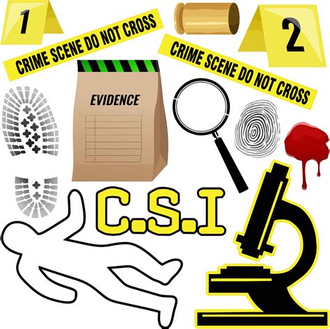 CSI Crime Scene Investigator Half Sheet Misc. - Clip Art Library