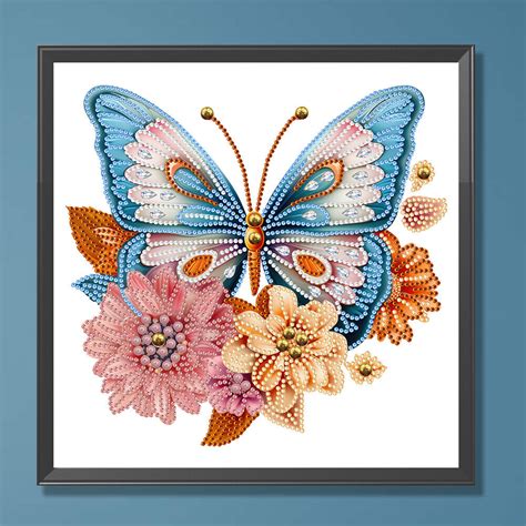 D Diy Partial Special Shaped Drill Diamond Painting Garden Butterfly