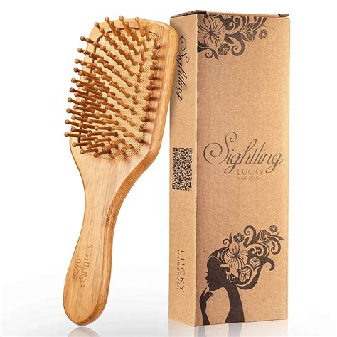 Eco Friendly Natural Wood Detangling Hair Comb Brush Scalp Massage