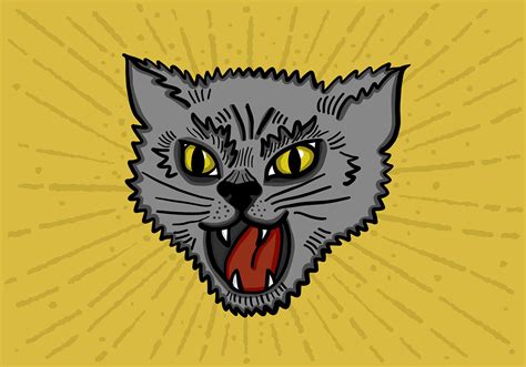 Fierce Kitty Cat Head 152337 Vector Art At Vecteezy