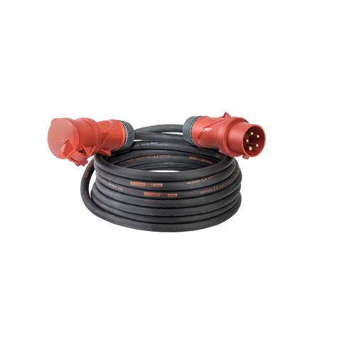 20 meter CEE verlengkabel 32A 5 polig 2 5mm² 400V zwart IP44 Mennekes