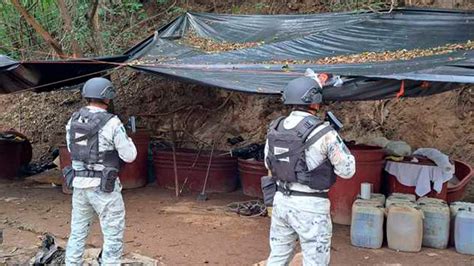 Elementos De La Guardia Nacional Desmantelan Laboratorio Clandestino En