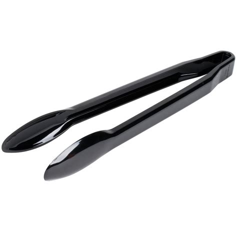 Fineline 3312 BK Platter Pleasers Black 12 Disposable Plastic Tongs