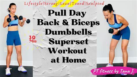 Upper Body Pull Day Back Biceps Strength With Dumbbells Superset