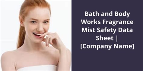 Bath And Body Works Fragrance Mist Safety Data Sheet [company Name]