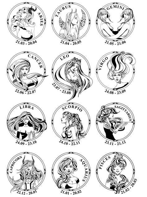 Zodiac Signs Vector Clip Art Sketches Process On Behance