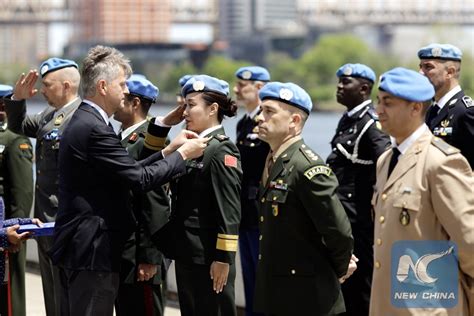 Two Chinese Military Officers Awarded Un Peacekeeping Medal Xinhua