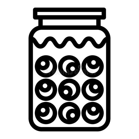 Potion Bottle Line Icon. Bank with Eyeballs Vector Illustration ...