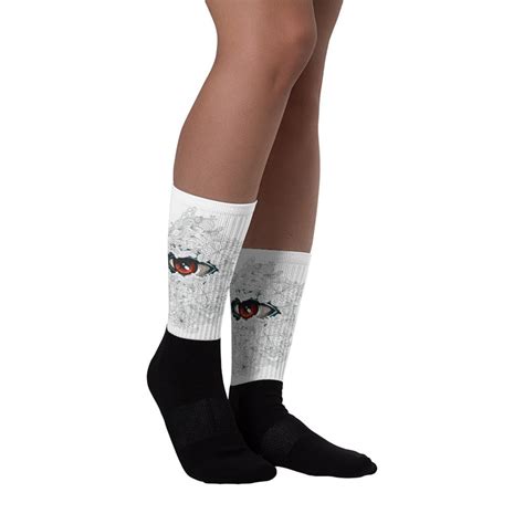 Floral Eye Socks Flowers Socks White Socks Eye Skull Eyes Etsy