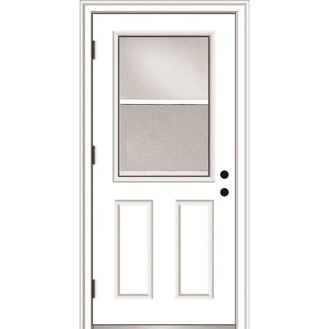 Mmi Door 32 In X 80 In Fiberglass Half Lite Right Hand Outswing Primed Prehung Single Front Door