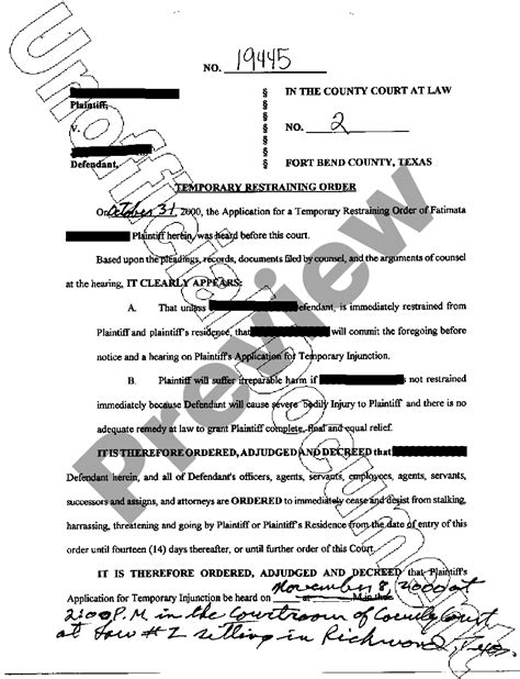 Corpus Christi Texas Temporary Restraining Order Restraining Order