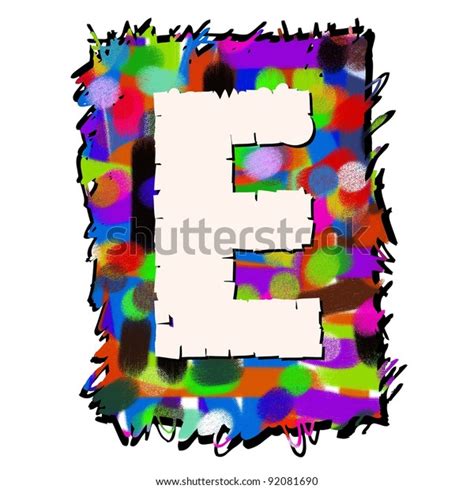 Childlike Graffiti Alphabet Hand Drawn Letter Stock Illustration