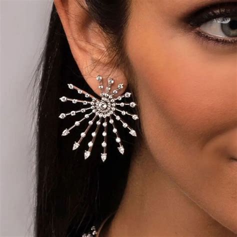 Godki Elegant Fireworks Saudi Dangle Earrings For Women Wedding Cubic