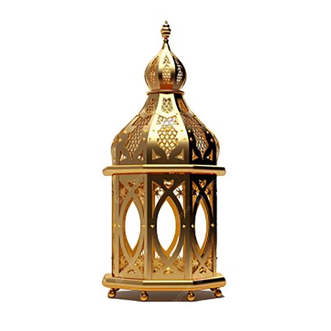 Realistic Islamic Lantern Isolated On White Background 3d Clipart