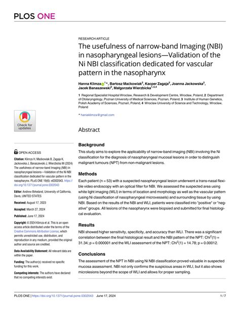 Pdf The Usefulness Of Narrow Band Imaging Nbi In Nasopharyngeal