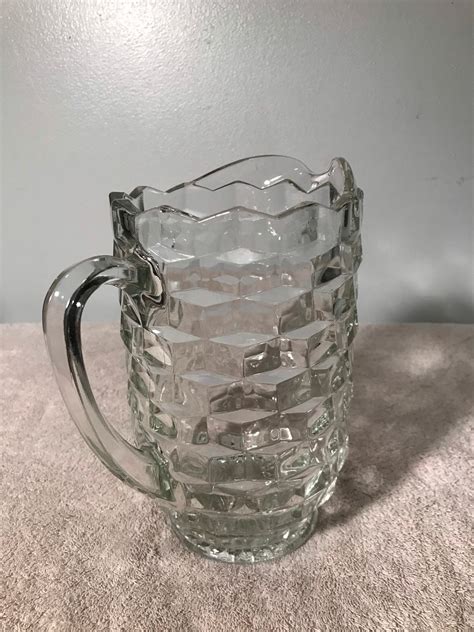 Vintage Indiana Glass Company Clear Glass Colony Whitehall Cubist Ice