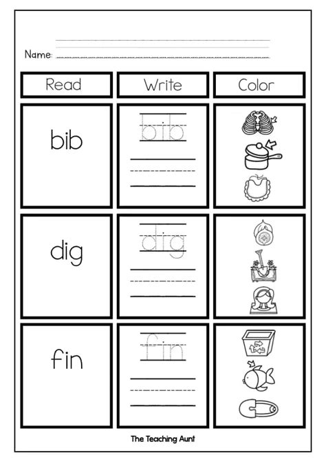 Free Cvc Words Worksheets For Kindergarten Smart Cookie 53 Off