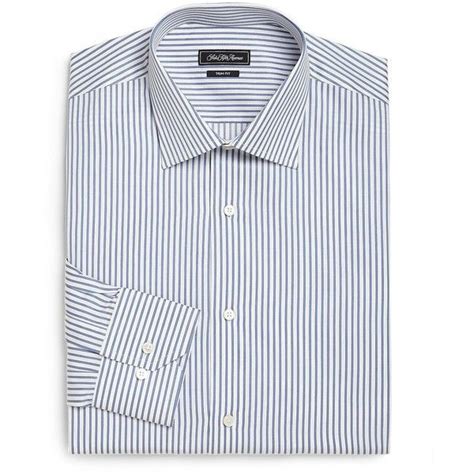 Saks Fifth Avenue Trim Fit Striped Dress Shirt For Men