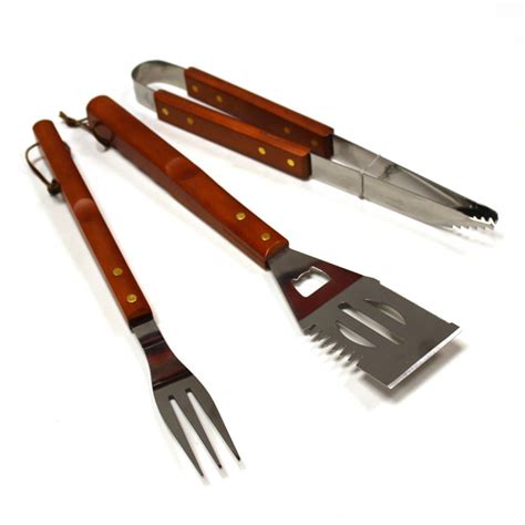 Wooden Bbq Tool Set Bonningtons