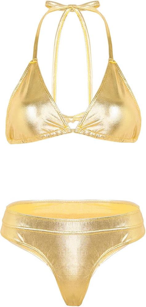 Alvivi Damen Bikini Tankini Set Gl Nzend Wetlook Push Up Bikini Tops