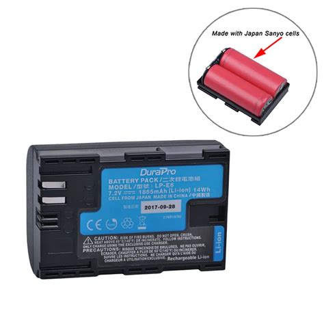 High Quality 7 2V LP E6 LP E6N LP E6 Li Ion Rechargable Battery Made