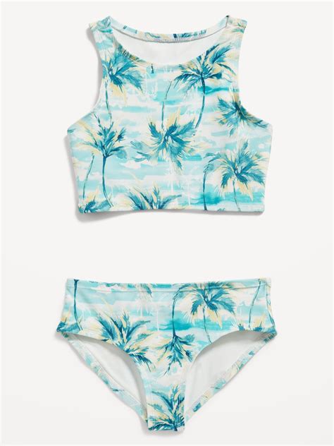 Old Navy Printed Bikini Swim Set For Girls Blue