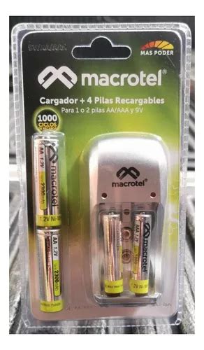 Cargador Macrotel Pilas Recargables Aa Aaa Y V Cuotas Sin Inter S