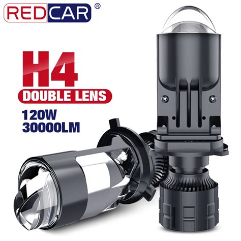 120w 30000lm auto lâmpada mini lente led h4 9003 hib2 lâmpadas farol da