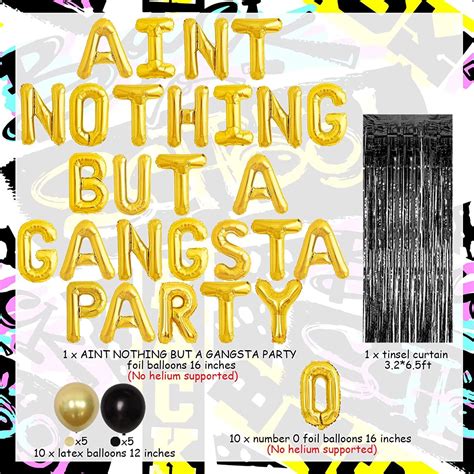 Sursurprise Gold Ain T Nothing But A Gangsta Party Balloons Banner