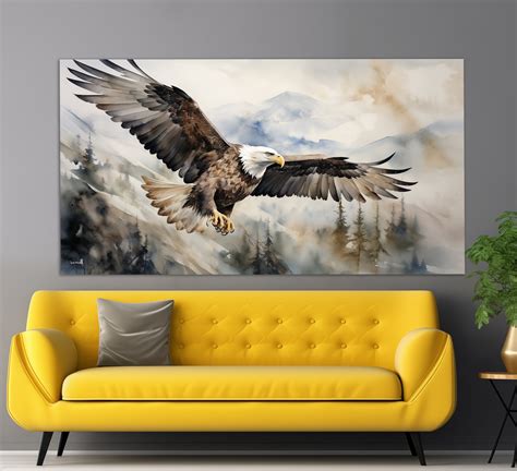 Bald Eagle Canvas Print In A Vintage Oil Painting Style Animals Wall