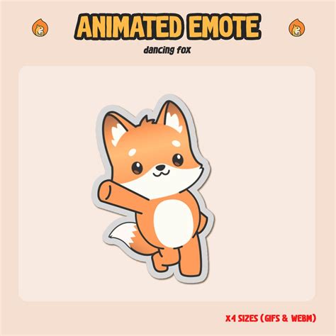 ANIMATED Emote Fox Dance / Dancing Emote / Twitch Discord Emote / Red Dancing Fox / Meme Emote ...