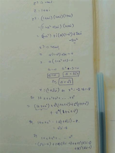 Let Z A I Be A Complex Number A Such That Z