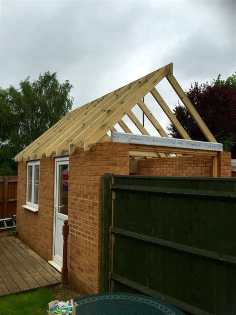 Garage Pitched Roof Outside Bassett Carpentry Ltd