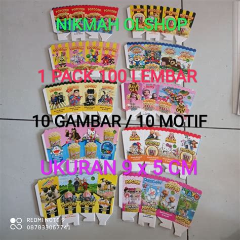 Jual Kertas Popcorn Mini X Cm Kemasan Popcorn Mini Wadah Popcorn