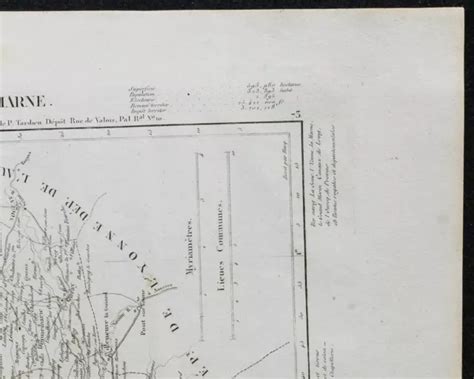 1840 SEINE ET MARNE Carte géographique ancienne Département