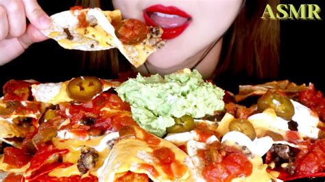 Asmr Loaded Cheesy Nachos Mukbang 나쵸 치즈 도리토스 먹방 No Talking Youtube