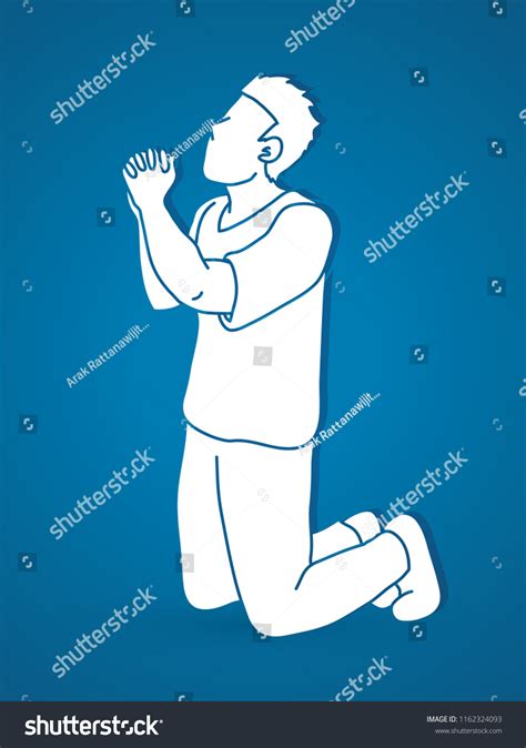 Praise God Prayer Christian Praying Thank Stock Vector Royalty Free