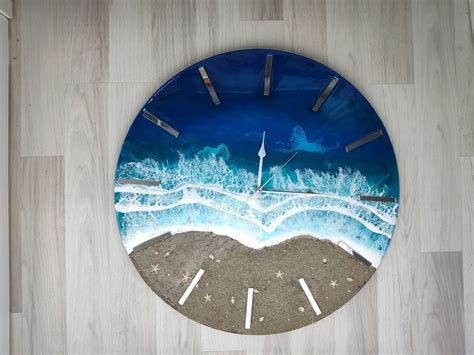 Extra Large Beach Themed Wall Clock Handmade Item Oversized Etsy