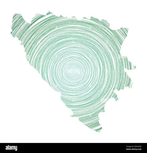 Bosnia Map Filled With Concentric Circles Sketch Style Circles In