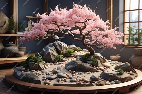 Premium Ai Image Zen Rock Garden Complete With Meticulously Placed