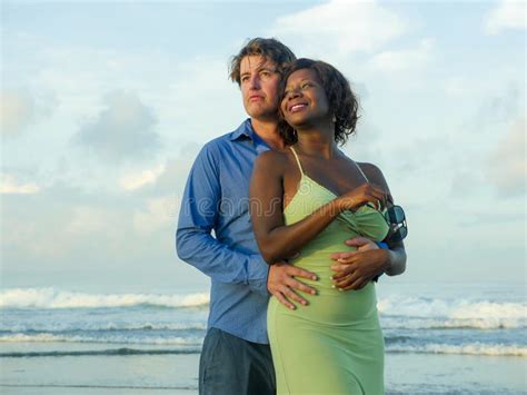 Happy And Beautiful Mixed Ethnicity Couple With Beautiful Afro American