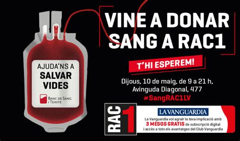 Campanya especial de donació de sang amb RAC1 i La Vanguardia Blog