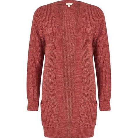 River Island Pink Longline Oversized Knit Cardigan 31 Via Polyvore Featuring Tops Cardigans